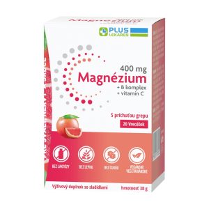Magnézium 400 mg + B komplex + vitamín C, s príchuťou grepu, 20 vrecúšok