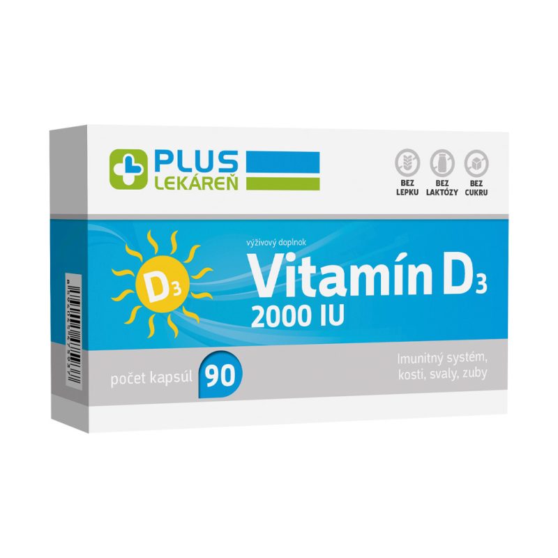 Vitamín D3 2000 IU, 90 cps