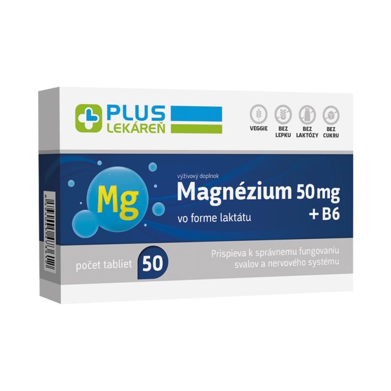 Magnézium 50 mg + B6, 50 tbl