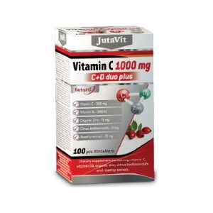 JutaVit Vitamín C 1000 mg + D3 2000 IU DUO Plus, 100 tbl