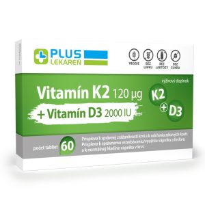 Vitamín K2 120 μg + D3 2000 IU, 60 tbl