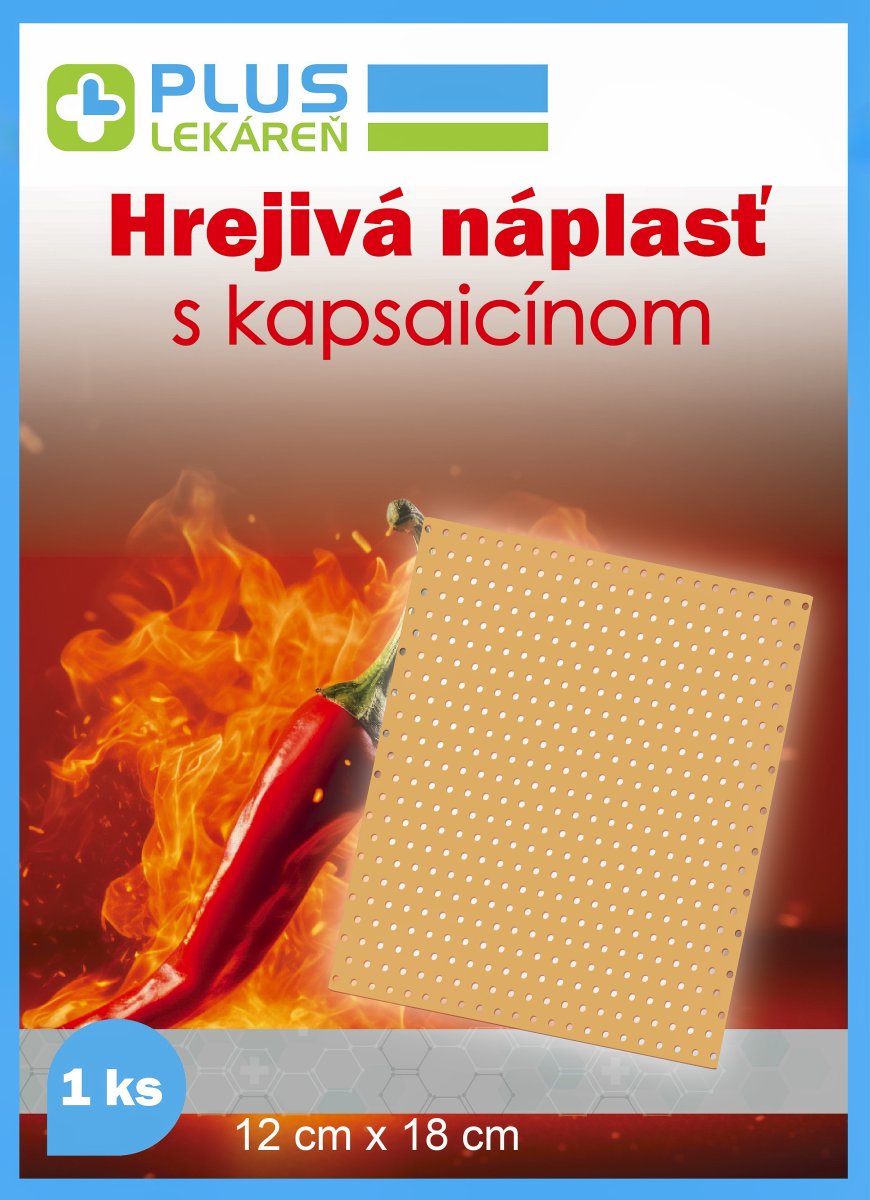 Hrejivá náplasť s kapsaicínom 12 x 18 cm, 1 ks Hrejivá náplasť s kapsaicínom 12 x 18 cm, 1 ks