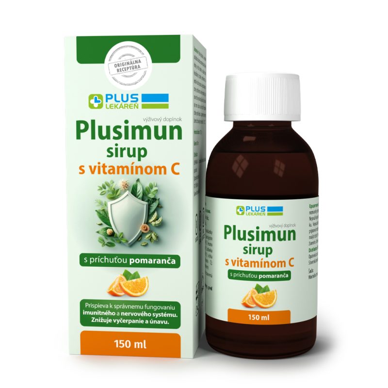 Plusimun sirup s vitamínom C s pomarančovou príchuťou, 150 ml