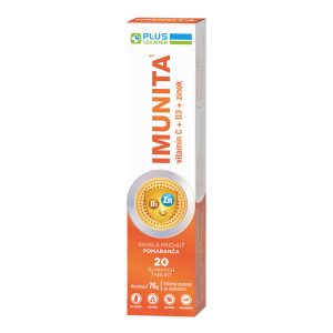 IMUNITA Vitamín C + D3 + zinok, 20 šumivých tabliet s príchuťou pomaranča