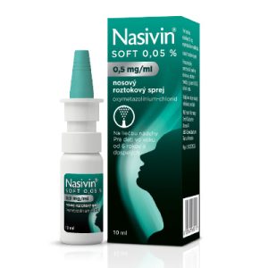 Nasivin SOFT 0,05 %, 0,5 mg/ml, nosový roztokový sprej, 10 ml