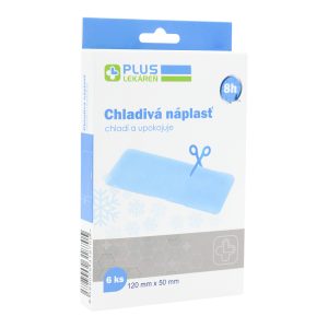 Chladivá hydrogélová náplasť, 12 × 5 cm, 6 ks