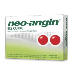 Neo-angin bez cukru 1,2 mg/0,6 mg/5,72 mg tvrdé pastilky, 24 ks