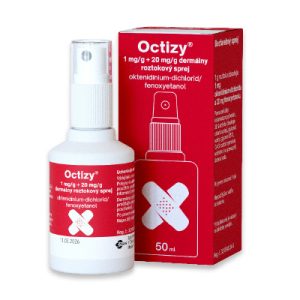 Octizy 1 mg/g + 20 mg/g dermálny roztokový sprej, 50 ml