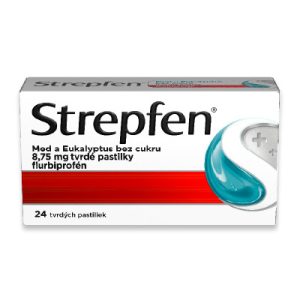 Strepfen Med a Eukalyptus bez cukru, 24 tvrdých pastiliek