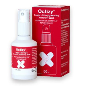 Octizy 1 mg/g + 20 mg/g dermálny roztokový sprej, 50 ml