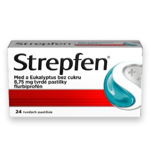 Strepfen Med a Eukalyptus bez cukru, 24 tvrdých pastiliek