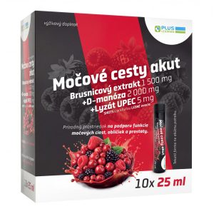 Močové cesty akut, SHOTS s príchuťou lesné ovocie, 10× 25 ml